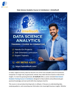 Data Science Analytics Course in Coimbatore