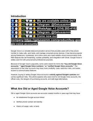 Best 06 Marketplaces to Buy Google Voice Accounts with ...