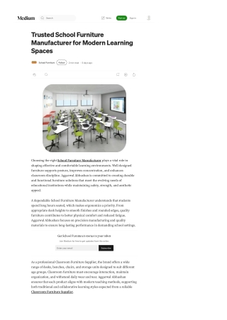 Trusted School Furniture Manufacturer for Modern Learning Spaces