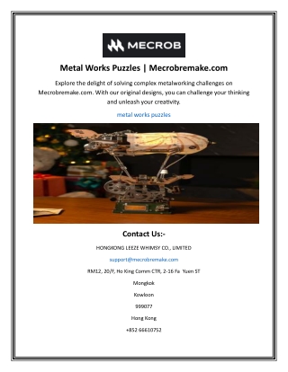 Metal Works Puzzles | Mecrobremake.com