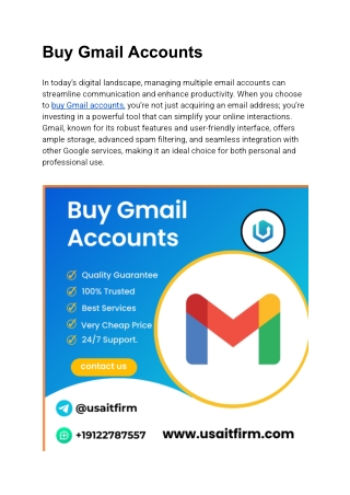 Top 17 Best Sites Buy Gmail Accounts