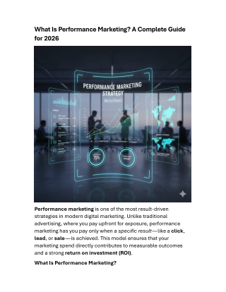 What Is Performance Marketing-A Complete Guide for 2026