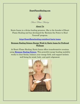 Brennan Healing Science Sessions with Karin Inana to Awaken Inner Vitality
