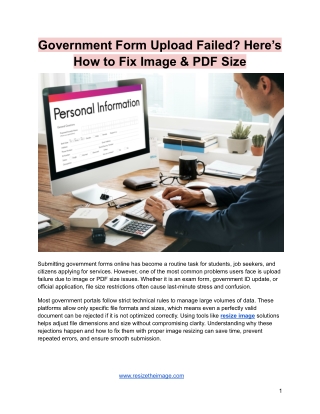 Government Form Upload Failed? Here’s How to Fix Image & PDF Size