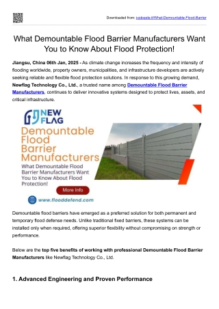 What Demountable Flood Barrier Manufacturers Want You to Know About Flood Protection!