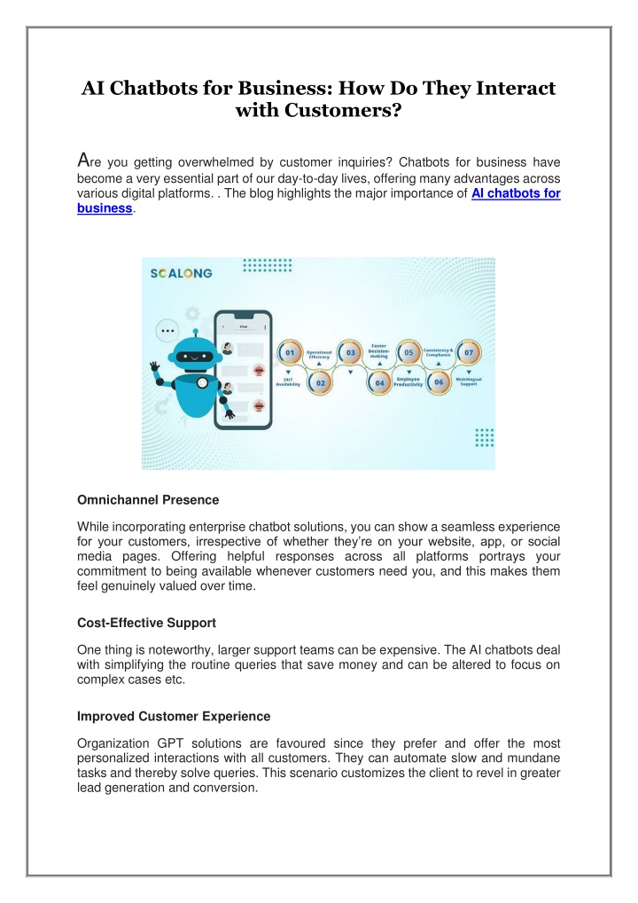 PPT - AI Chatbots for Business, How Do They Interact with Customers ...