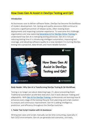 Generative AI For DevOps Training courses - AI For DevOps