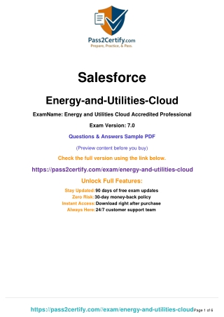 Energy and Utilities Cloud Accredited Professional Exam Guide