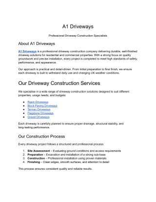 A1 Driveways