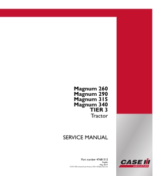 CASE IH Magnum 260 290 315 340 TIER 3 Tractor Service Repair Manual Instant Download
