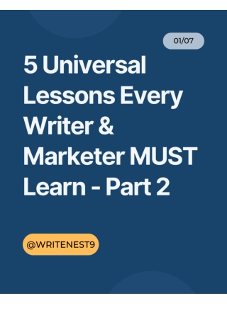 5 Universal Lessons Every Writer & Marketer Learn