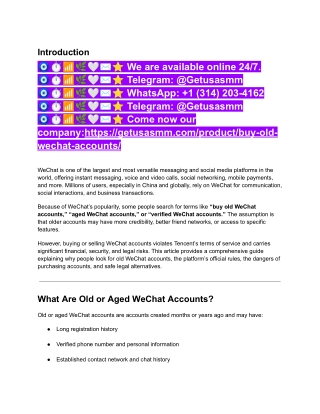 The Ultimate Guide to B,,,,,,uying Old WeChat Accounts in Usa