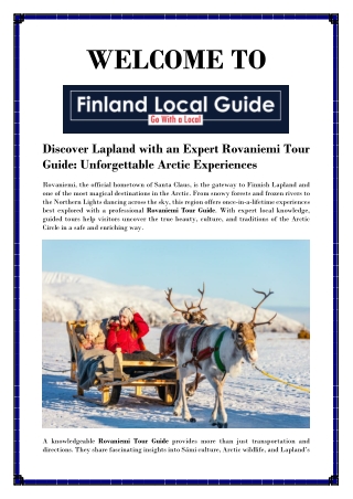 Expert Rovaniemi Tour Guide for Lapland Adventures
