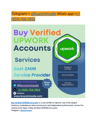 Best Platforms to Buy Verified UPWORK Accounts in 2025