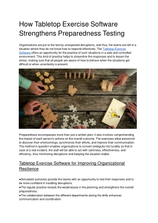 How Tabletop Exercise Software Strengthens Preparedness Testing