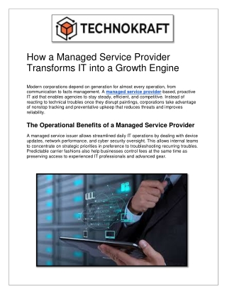 How a Managed Service Provider Transforms IT into a Growth Engine