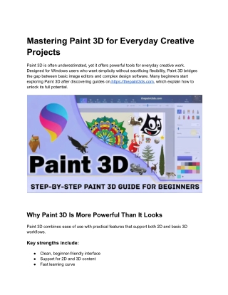 Mastering Paint 3D for Simple and Creative Everyday Design Projects