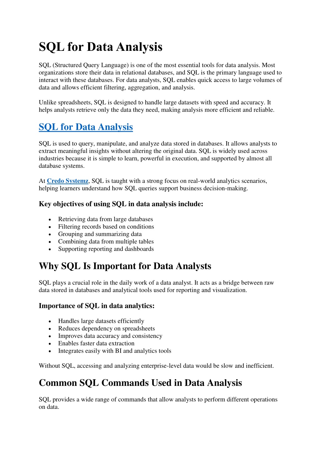 PPT - SQL for Data Analysis_Credo Systemz PowerPoint Presentation, free ...