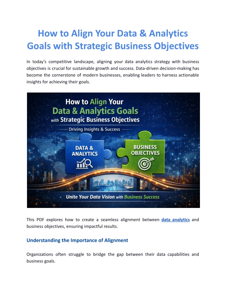 PPT - How to Align Your Data & Analytics Goals with Strategic Business ...