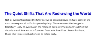 Reshaping the World Economy