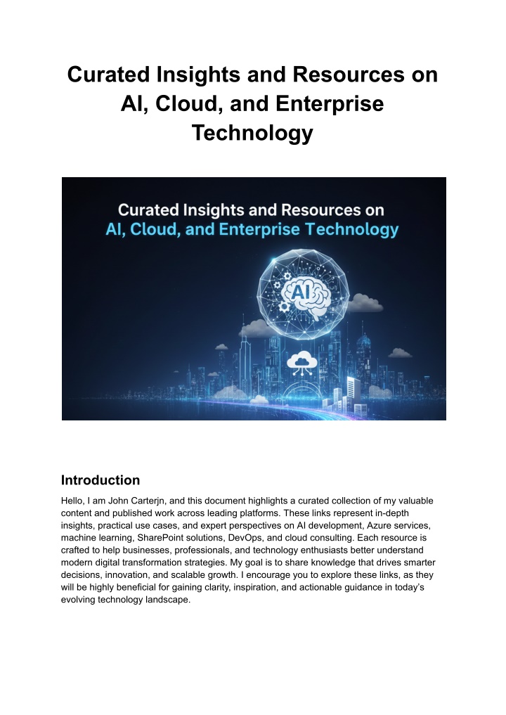 PPT - Curated Insights on AI, Cloud Computing, and Enterprise ...