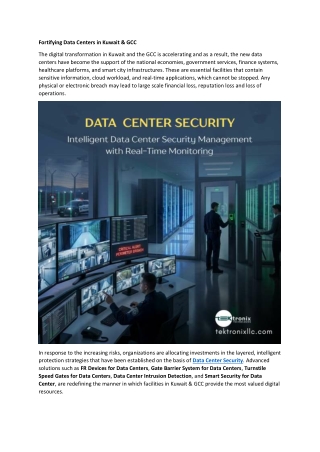 Fortifying Data Centers in Kuwait & GCC