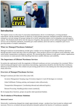 The Prospects of Logistics: Accepting Supervised Inventory Solutions