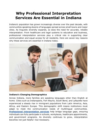 Why Professional Interpretation Services Are Essential In Indiana