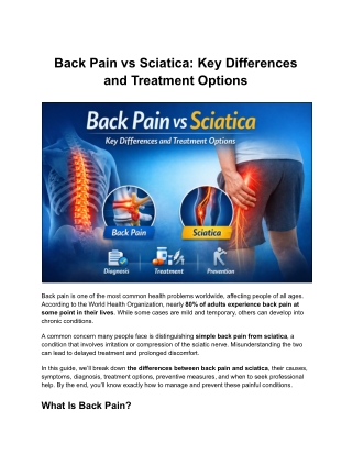 Back Pain vs Sciatica: Key Differences, Symptoms & Effective Treatment Options