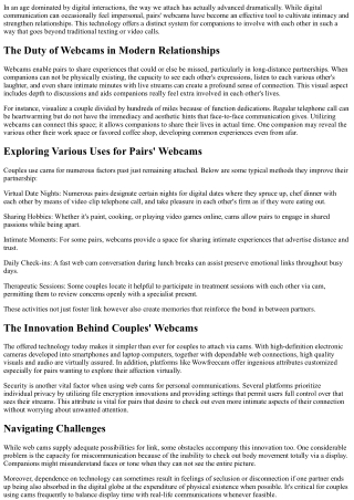 Attaching Beyond Screens: Structure Real Relationships Through Couples' Webcams.