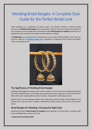 Wedding Bridal Bangles A Complete Style Guide for the Perfect Bridal Look