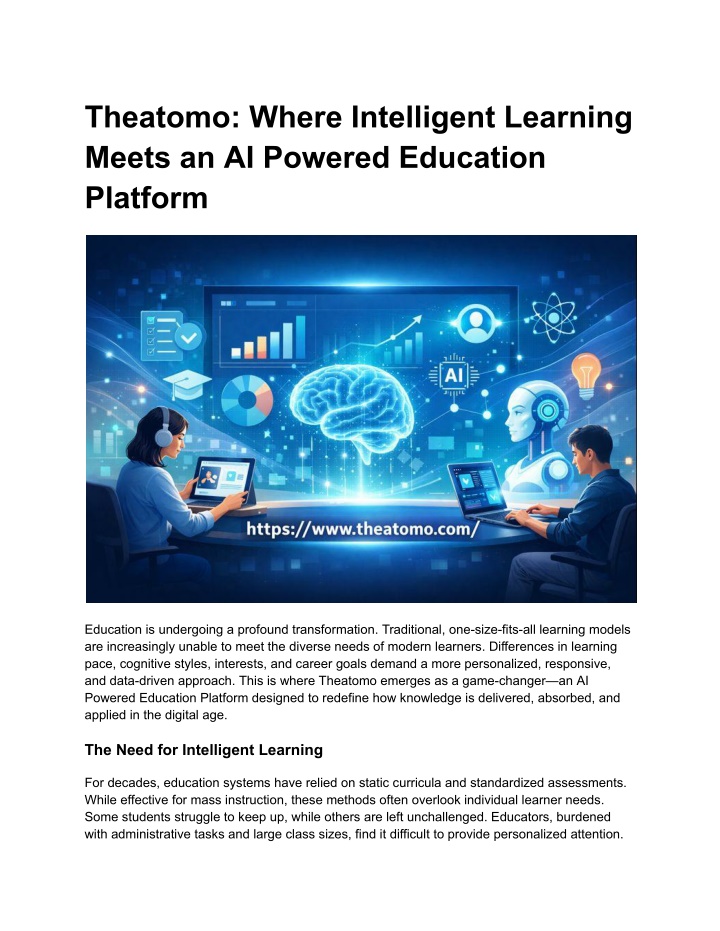 PPT - Theatomo_ Where Intelligent Learning Meets an AI Powered ...