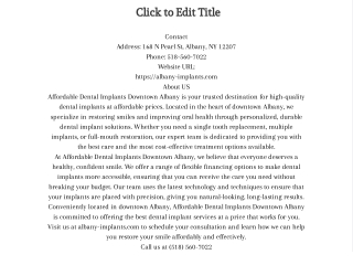 Affordable Dental Implants Downtown Albany