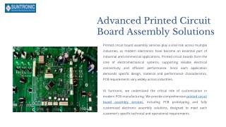Printed Circuit Board Assembly Services