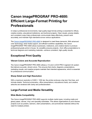 Canon imagePROGRAF PRO-4600