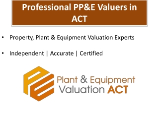 PP&E Valuers in ACT | Plant & Equipment Valuation Experts