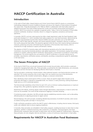 haccp certification australia
