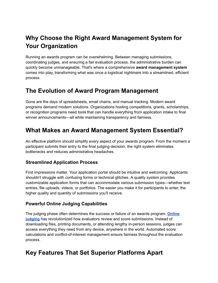 PPT - Why Choose the Right Award Management System for Your ...