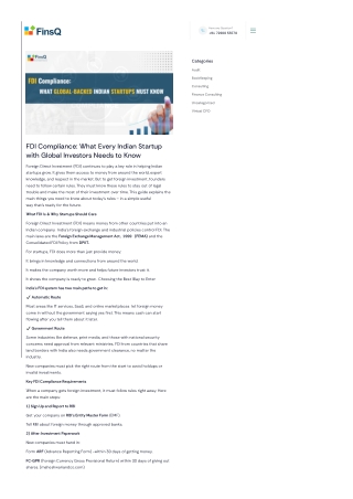 FDI Compliance