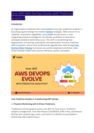 Aws DevOps Training In Bangalore - DevOps Course Online