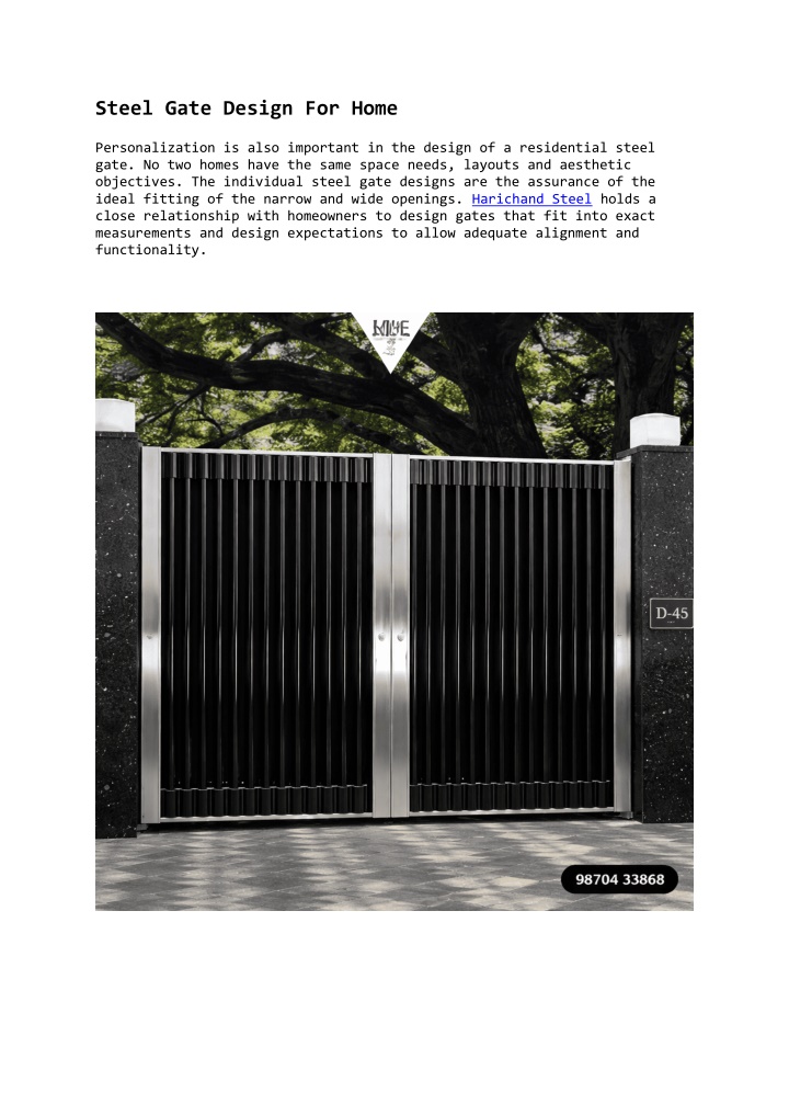 PPT - Steel Gate Design For Home PowerPoint Presentation, free download ...
