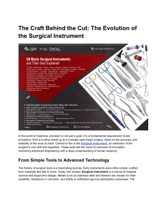 The Craft Behind the Cut_ The Evolution of the Surgical Instrument