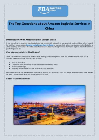 China FBA Sourcing & Product Development | FBA Sourcing China