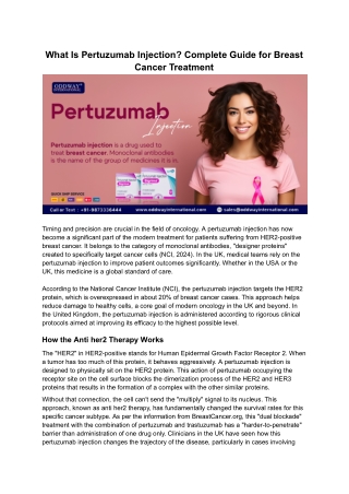 What Is Pertuzumab Injection? Complete Guide for Breast Cancer Treatment