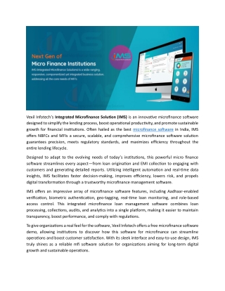 Feature-Rich Microfinance Software for NBFCs & MFIs