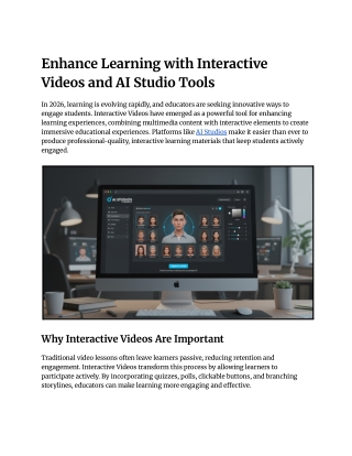 Enhance Learning with Interactive Videos and AI Studio Tools