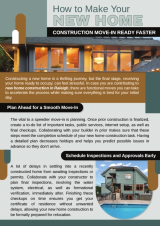 How to Make Your New Home Construction Move-In Ready Faster