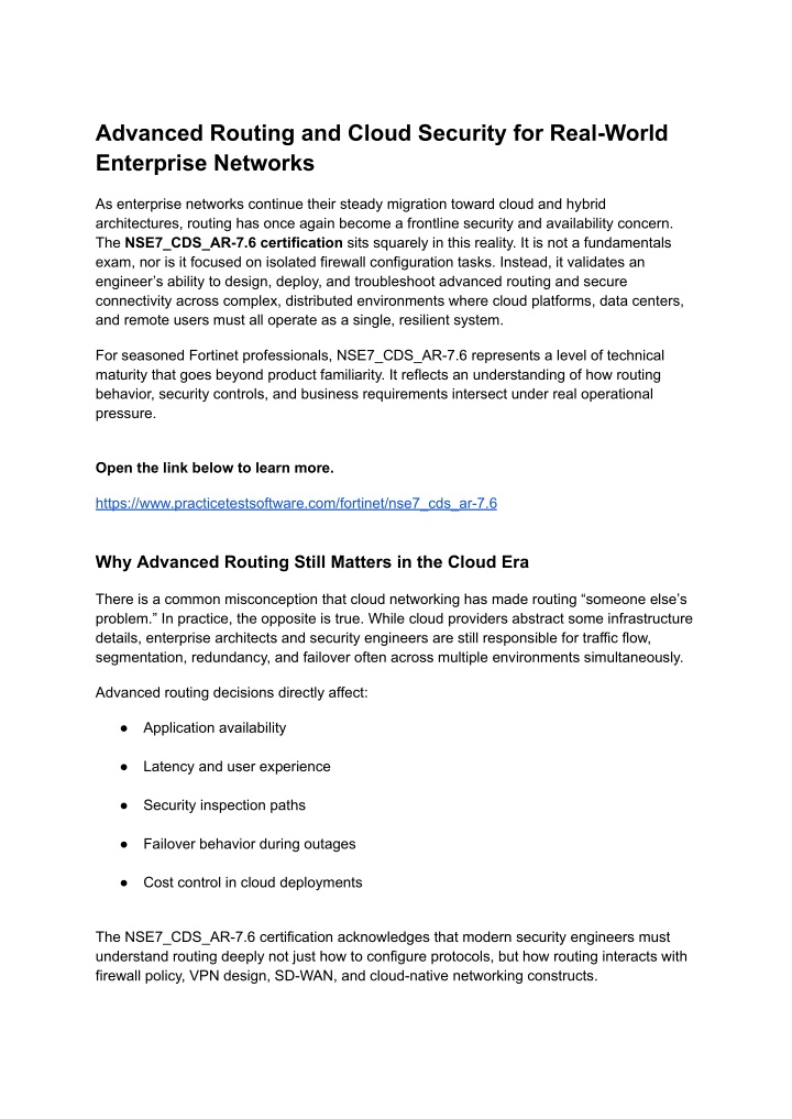 PPT - Advanced Routing and Cloud Security for Real-World Enterprise ...