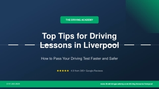 Top tips for driving lessons in Liverpool