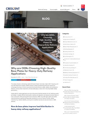 why are oems choosing high-quality base plates for heavy duty railway applications